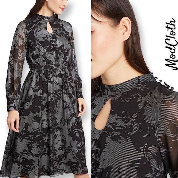 NWOT ModCloth More to Adore Metallic Midi Dress Size 1X - Picture 12 of 13